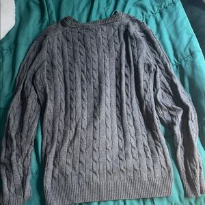 Gray Cable Knit Sweater
